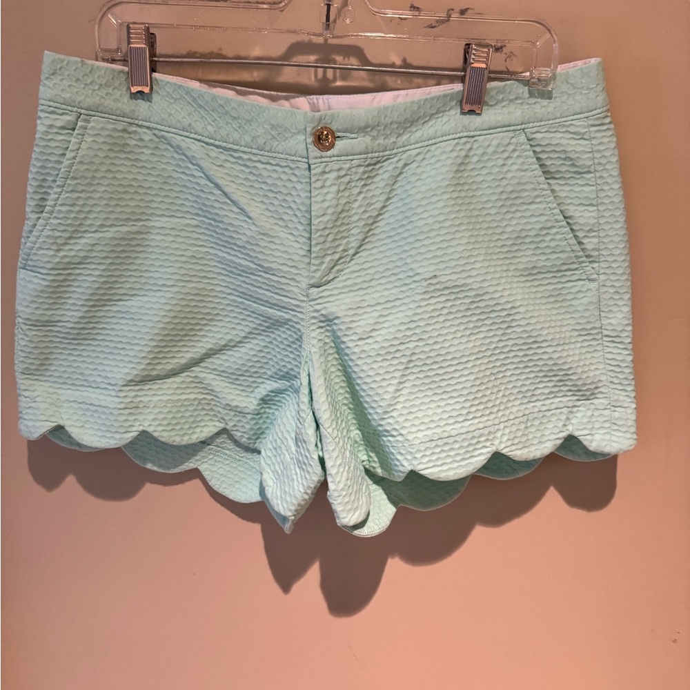 Lilly Pulitzer Mint Green Scallop Hem Women Buttercup Shorts